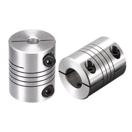 sourcing map Motor Shaft 5 mm to 12 mm Spiral Beam Coupler Coupling 25 mm Diameter 30 mm Length Pack of 2