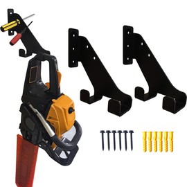 VOHYOV Chainsaw Wall Mount Hanger Heavy Duty Chainsaw Holder, Chainsaw Storage Rack Garage Hooks for Hanging Yard Tools Garage Storage Shed Organizer Mounted Chainsaw Rack (Black 2 Pack)
