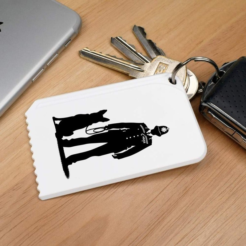 Azeeda 'Policeman Standing With Dog' Plastic Ice Scraper (IC00046339)