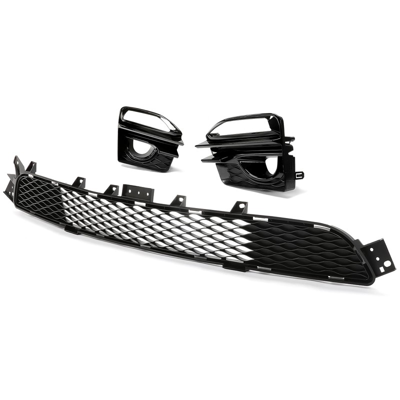 HECASA Lower Grille+Fog Light Cover Compatible with 2014-2017 Infiniti Q50