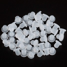 ANCIRS 50 Pack 3.1mm Glass Top Table Bumpers with Stem, Rubber Grippers, Patio Table Spacers, for 3/25 Inch Hole