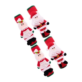 CAXUSD 4pcs Kitchen Appliance Handle Covers Refrigerator Door Handle Covers White Christmas Decorations