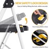 KINGRACK Sturdy Steel 4 Step Ladder, Folding Step Stool with