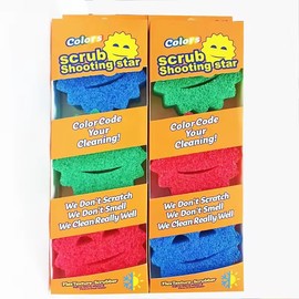 Scrub Smiley Face Sponges – Non-Scratch Dual-Texture Scrubbers for Dishes, Kitchen, and Bathroom – Fun Smiling Design, (3-Pack)