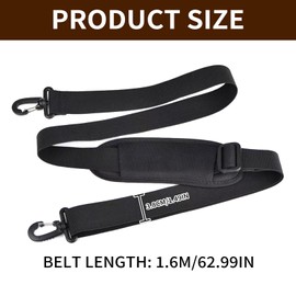 Bag Strap,Black Padded Crossbody with Carry Clips Clasps Universal Adjustable Soft Handbag Golf Pads Shoulder Bags,Anti-Slip Fastener Ultra Thick Band,for Luggage Laptop Messenger Briefcase Sport