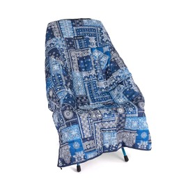 Helinox Bloncho Wearable Insulated Poncho Blanket with Adjustable Hem, Blue & Red Bandana