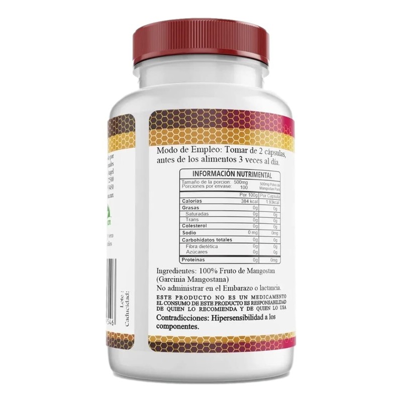 Mangostan(mangosteen) Orgánico Premium 100 Capsulas 500mg