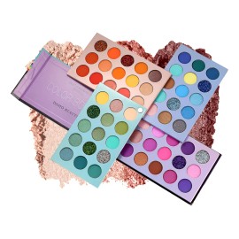 Paleta De Sombras De Ojos Giratorias De 4 Capas Y 60 Colores Rosa Chicle