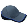 Beechfield B171 Teamwear Competition Cap - Graphite Grey/Black/Bright Royal