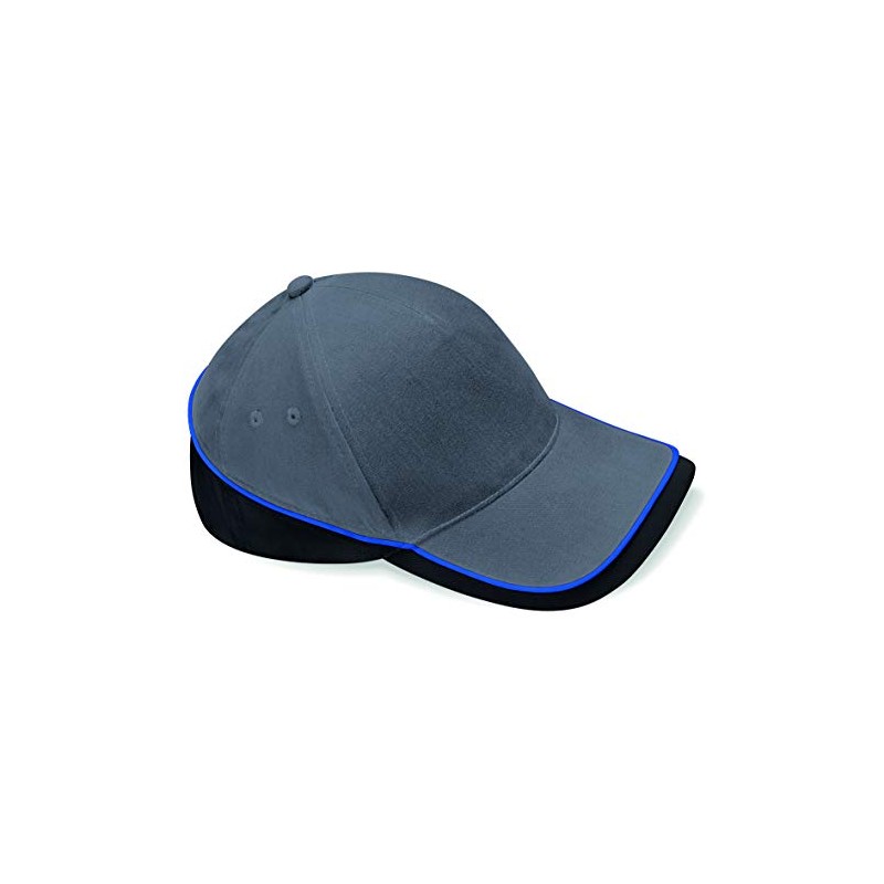 Beechfield B171 Teamwear Competition Cap - Graphite Grey/Black/Bright Royal