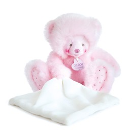 Doudou et Compagnie DC3551 TROP Mimi - Pink Bear Cub with Handkerchief, Pink