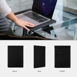 SLNT Weatherproof Nylon Faraday Bag with Silent Pocket Technology - Signal Blocking Device Vertical Sleeve for 13 inch & 15 inch Laptops and Tablets - Provides Instant Protection (Black Nylon, 15 in)