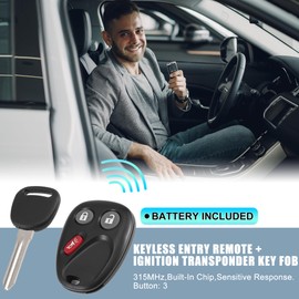 X AUTOHAUX MYT3X6898B 315MHz Keyless Entry Remote Ignition Transponder Key Fob for Chevy Trailblazer for GMC Envoy 2002-2007 for Ascender 2003-2008 for Buick Rainier 2004-07 3 Buttons 2pcs