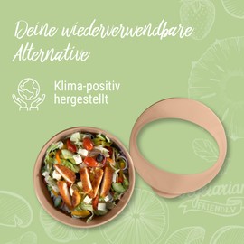 elastoREuse REuse Salad Box Take Away Packaging Food Container to Go 1.0 L Durable Brown/Transparent