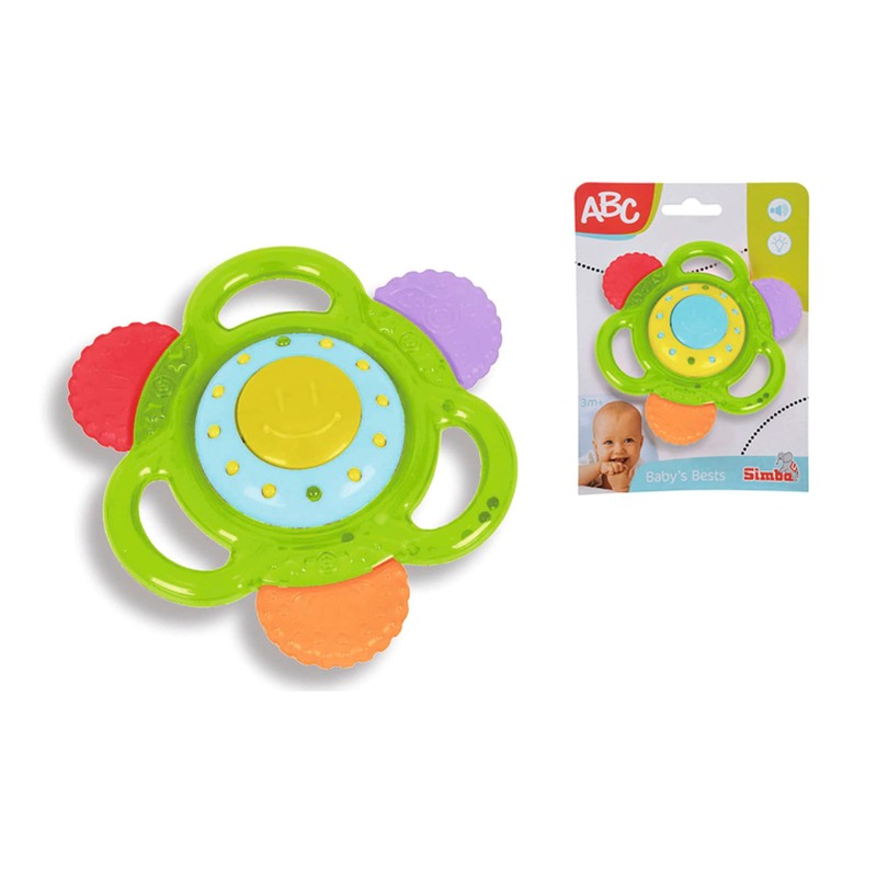 ABC Musical Rattle with 3 Teething Pieces Light and Sound
