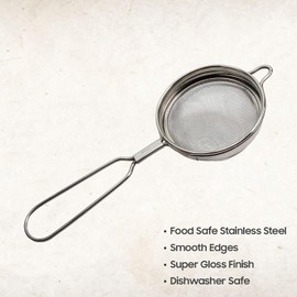 AYUSHNAIK Stainless Steel Tea Fine Mesh Strainer, Tea Infuser for Loose Tea, Mini Mesh Sifter Stainless Steel Cooking Sieve Loose Leaf Tea sieves and strainers with Non Slip Handle