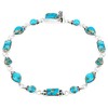 Turquoise Link Bracelet Sterling Silver 925 Genuine Turquoise (Teal/Matrix)