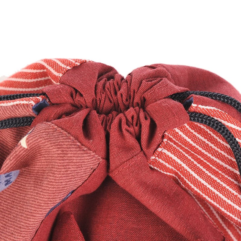 Kusuguru Japan Drawstring Cat Round Omochi Drawstring, red