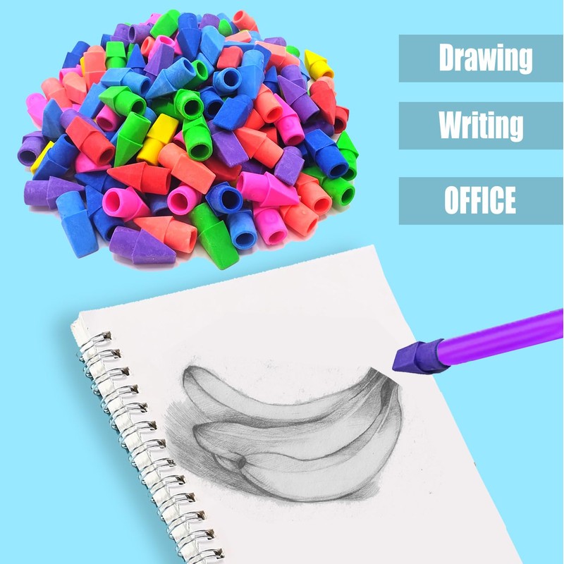 Pencil Top Eraser,150 Pack 8-Color Cap Erasers for Pencil Toppers