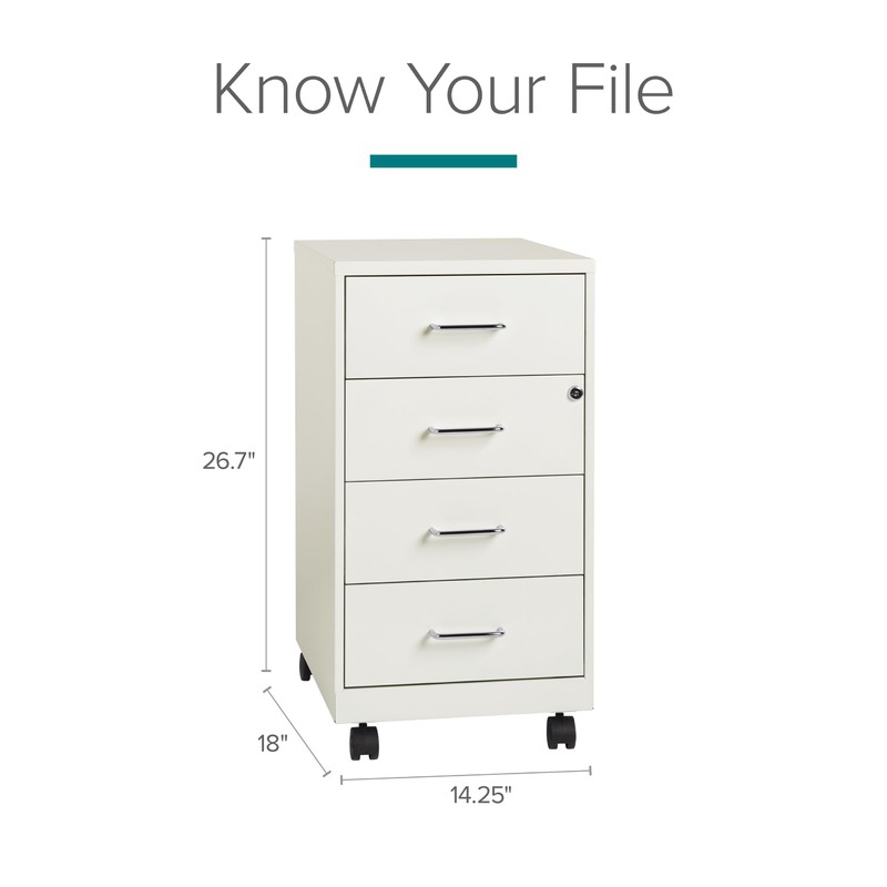 Hirsh Industries 18" Deep 4 Drawer Steel Mobile Storage Cabinet