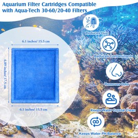 Preboun 24 Pcs Aquarium Filter Cartridge Compatible with AquaTech EZ Change #3 Fish Tank Filter Cartridge Compatible with AquaTech 30-60/20-40 Gallon Fish Tank Power Filter Replacement