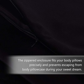StangH Body Pillow Pillowcase, 20 x 54 inches Black Soft Velvet Body Pillow Cover with Zipper Closure, Warm Cozy Body Pillow Case for Adults Pregnant Women, 1 Piece