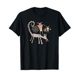 Petroglyph Series. Coatimundi and Spiral Shaman Figures. T-Shirt