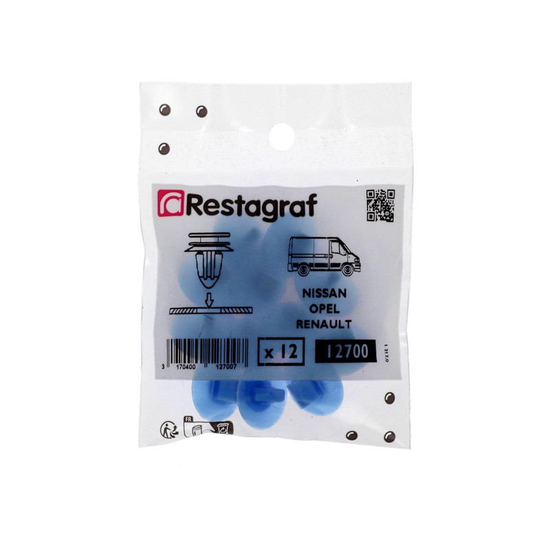 Restagraf Renault Dacia Car Belt Clip 6.2mm x 12.2mm Blue