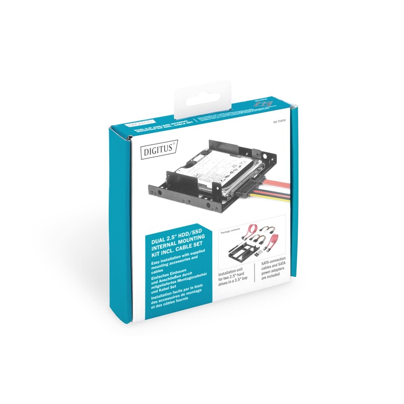 DIGITUS Mounting Kit: Dual SSD/HDD 2.5 -> 3.5 Bay Including