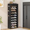 OYREL Large Shoe Rack, Black, 6 Side Pockets, 23.6" Wide