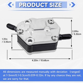 KLWZH 692-24410-00 Fuel Pump for Yamaha 2 Stroke 25HP 30HP 40HP 50HP 55HP 60HP 75HP 90HP Suzuki 8-65 HP and Tohatsu Nissan Outboard Engines 6A0-24410-00 356-04000-1M 15100-94312, for Sierra 18-7334