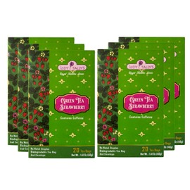 Herbal Cup Tea - Lady Tallys Green Tea Strawberry, Rich Flavor and Aroma for Daily Indulgence, Caffeinated, Enjoy Hot Cold Summer Winter, 20 Teabags (Pack of 6)
