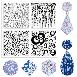 CHGCRAFT Bubble Polymer Clay Texture Sheets Bubble Dots Embossing Folders Clay Texture Mat for Making Earrings Jewelry Polymer Clay Earrings Tools Craftwork,5.5x5.5Inch
