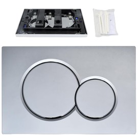 PureHaven Dual Flush Actuator Plate for Wall Hung Toilet tank, Compatible with Geberit Sigma01 115.770.21.5 Hidden Water Tank Panel with Dual Flush Buttons, Durable Plastic Flush Plate(Plated)