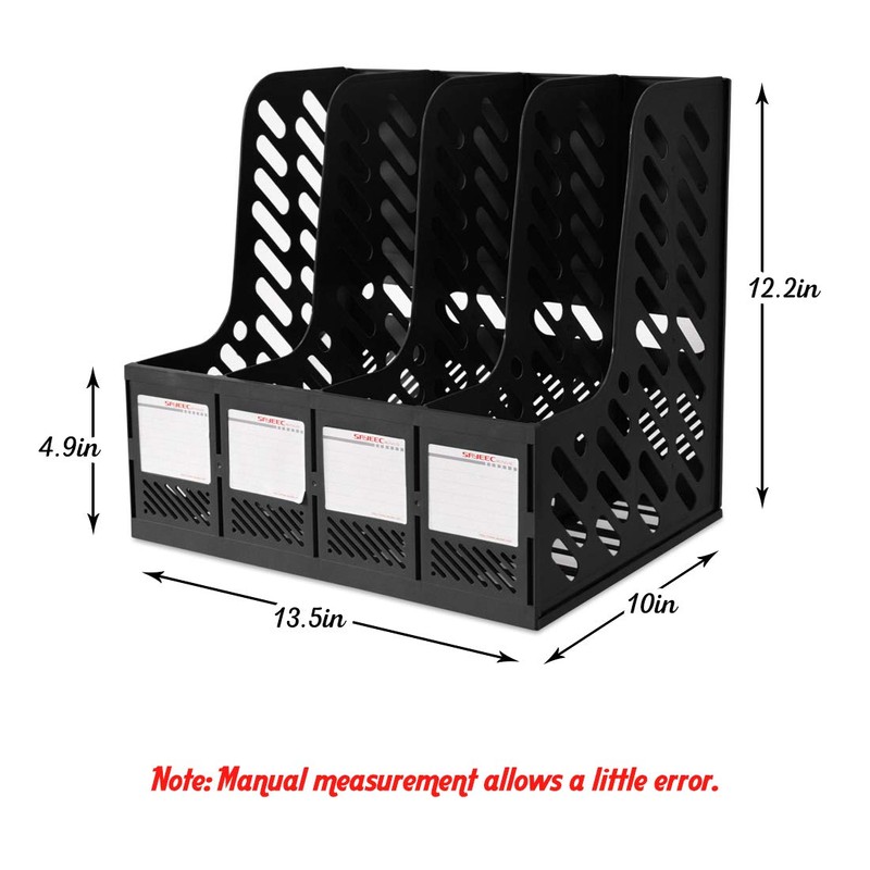 Marte Vanci 4 Sections Sturdy Plastic Magazine Holder Frames File