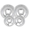 4 Pack Chrome Drip Pans, Compatible with Whirpool Kenmore Frigirate