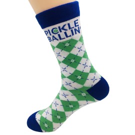 Twerp Pickleball Socks - Pickleball Gift - Fun Pickle Ball Accessory - Novelty Socks, White, Green, Blue, 9
