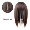 Waostar Fleco Peluquín Largo Topper Cabello Doble Clip Coronilla