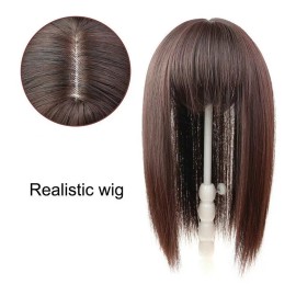 Waostar Fleco Peluquín Largo Topper Cabello Doble Clip Coronilla