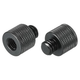 sourcing map Microphone Stand Adapter M8 Female to 3/8 Male Camera Thread Adapter for Microphone Stand Black Pack of 2