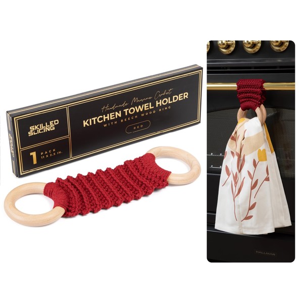 Handmade Crochet Dish Towel Holder for Kitchen & Bathroom -