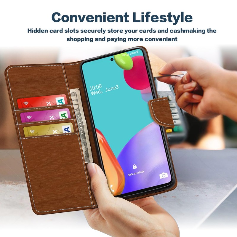 Shantime Leather Wallet Case Compatible with AGM Glory Qualcomm 5G,
