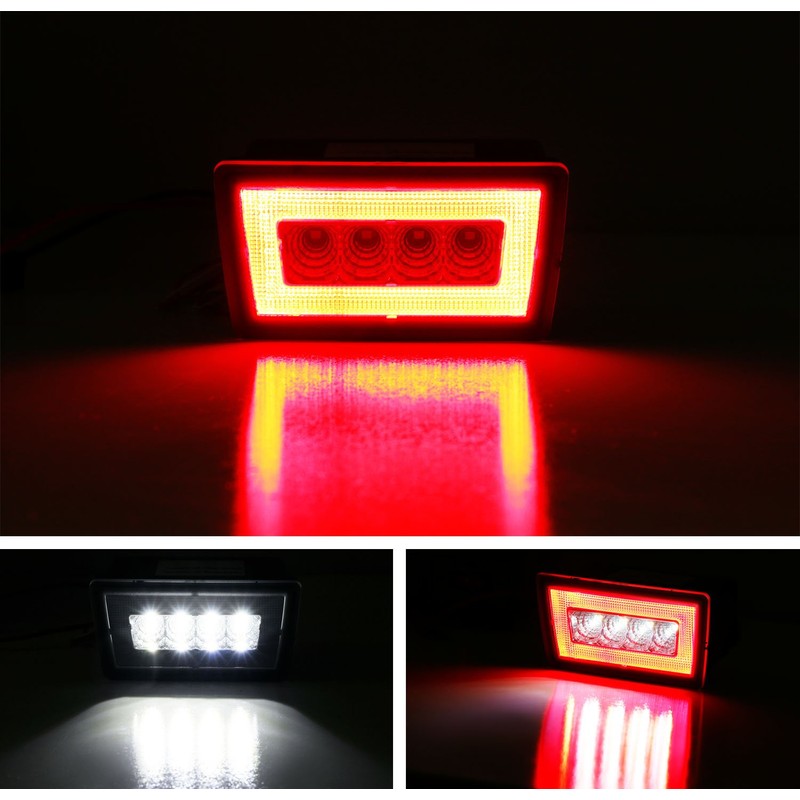 iJDMTOY Smoked Lens 3-in-1 Full LED Rear Fog Light Kit