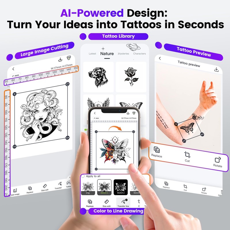 Tattoo Stencil Printer, TP31 Mini Thermal Tattoo Printer Machine with