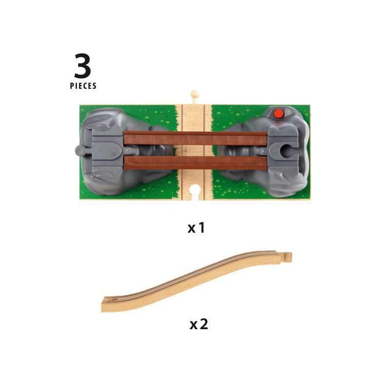 BRIO World Collapsing Bridge for Wooden Train Set - 3-Piece