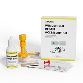 XTryfun Windshield Repair Kit, 20ml Car Windshield Crack Repair Liquid with Pressure Syringes, Automotive Glass Repair Kit Quick Fix for Chips, Cracks, Star-Shaped Crack
