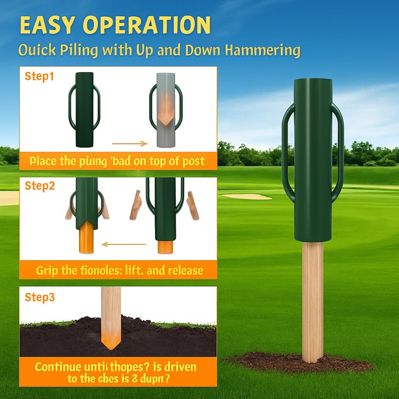 Hipicute T Post Driver Metal Fence Post Driver Manual Heavy