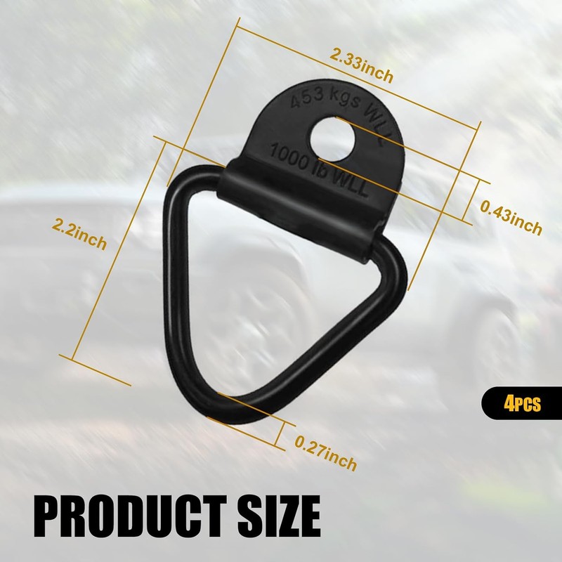 Pack-4 Gancho de Sujeción en V para Maletero de Coche,