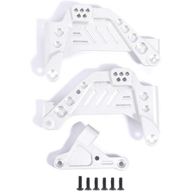 ZIJOT SCX10 III 3Pcs Shock Towers Kit Front Adjustable Shock Hoops for Axial AX103007 1/10 RC Crawler Aluminum Upgrades (Silver)