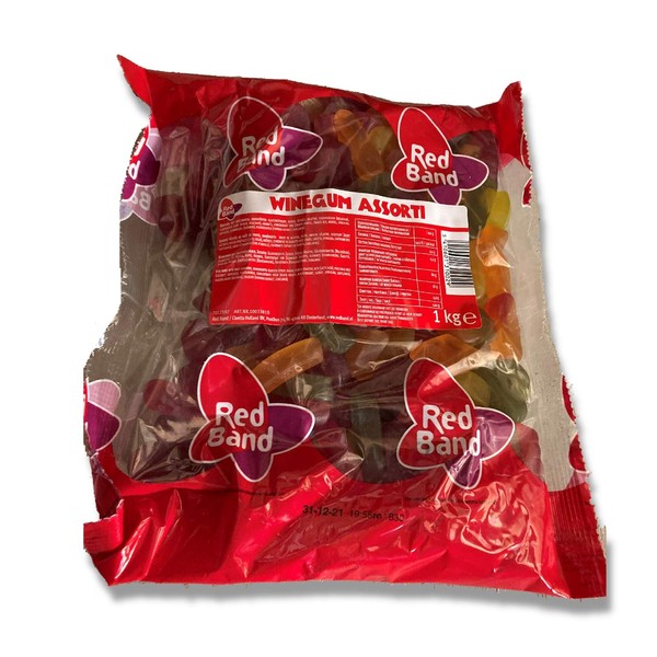 Red Band Winegum Assortment 1 Kilo Bag (2.2 Lbs)